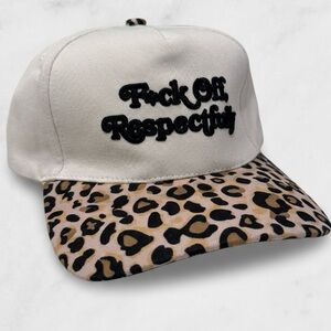 Field Grade “F*ck Off, Respectfully” Leopard Print Snapback Hat - NWOT